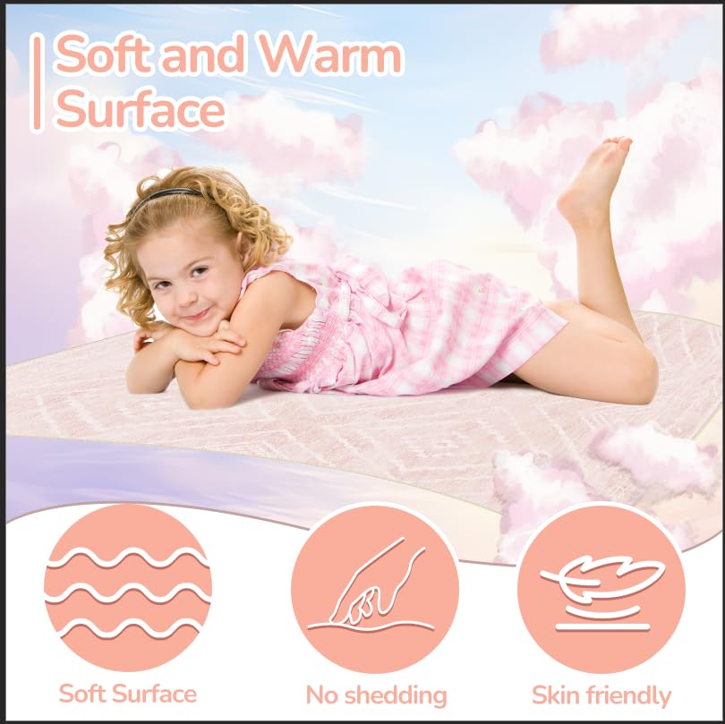BESTSWEETIE area rug non-slip backing with TPR helps prevent slipping on hard floors.
