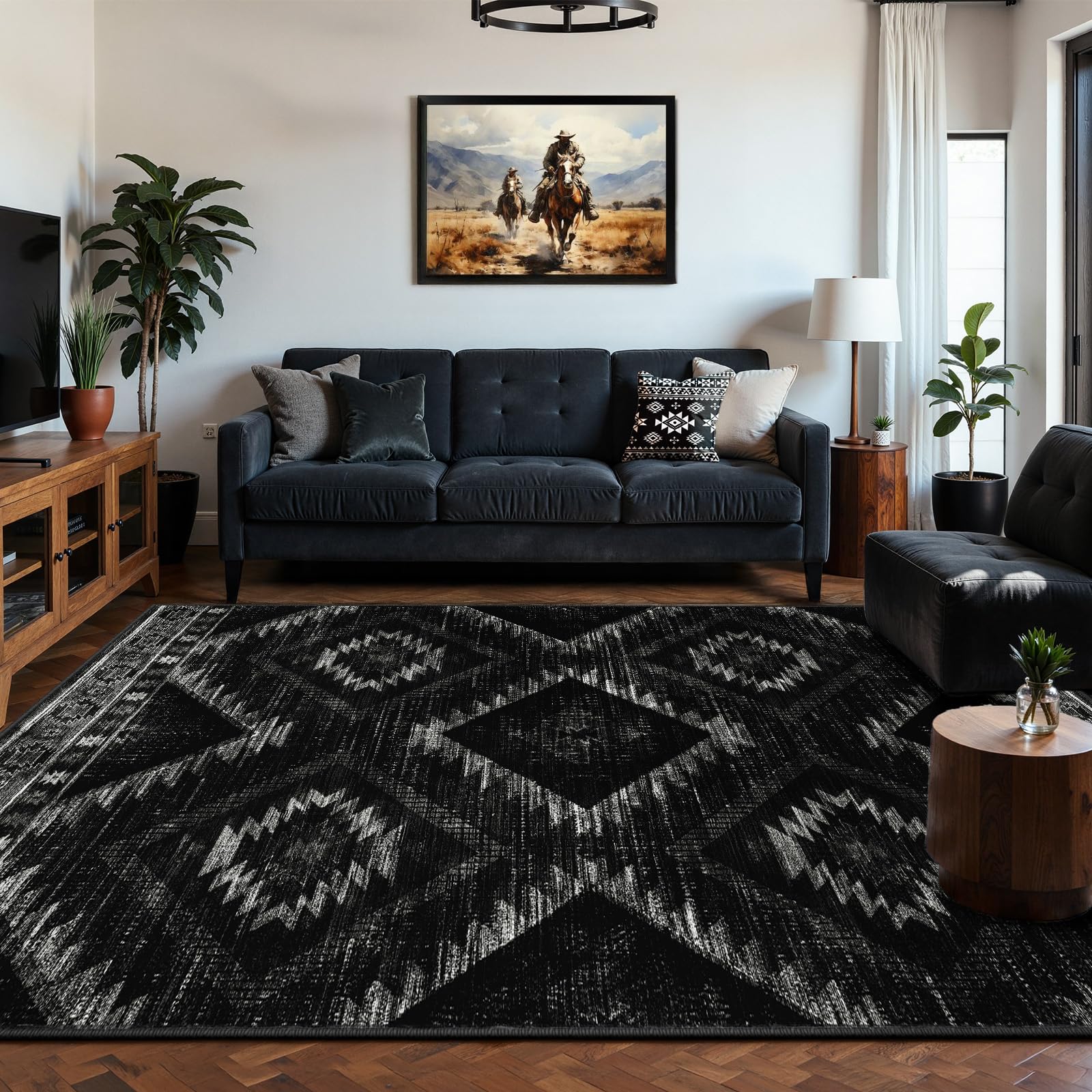 BESTSWEETIE tribal-western print rug offers color variation options