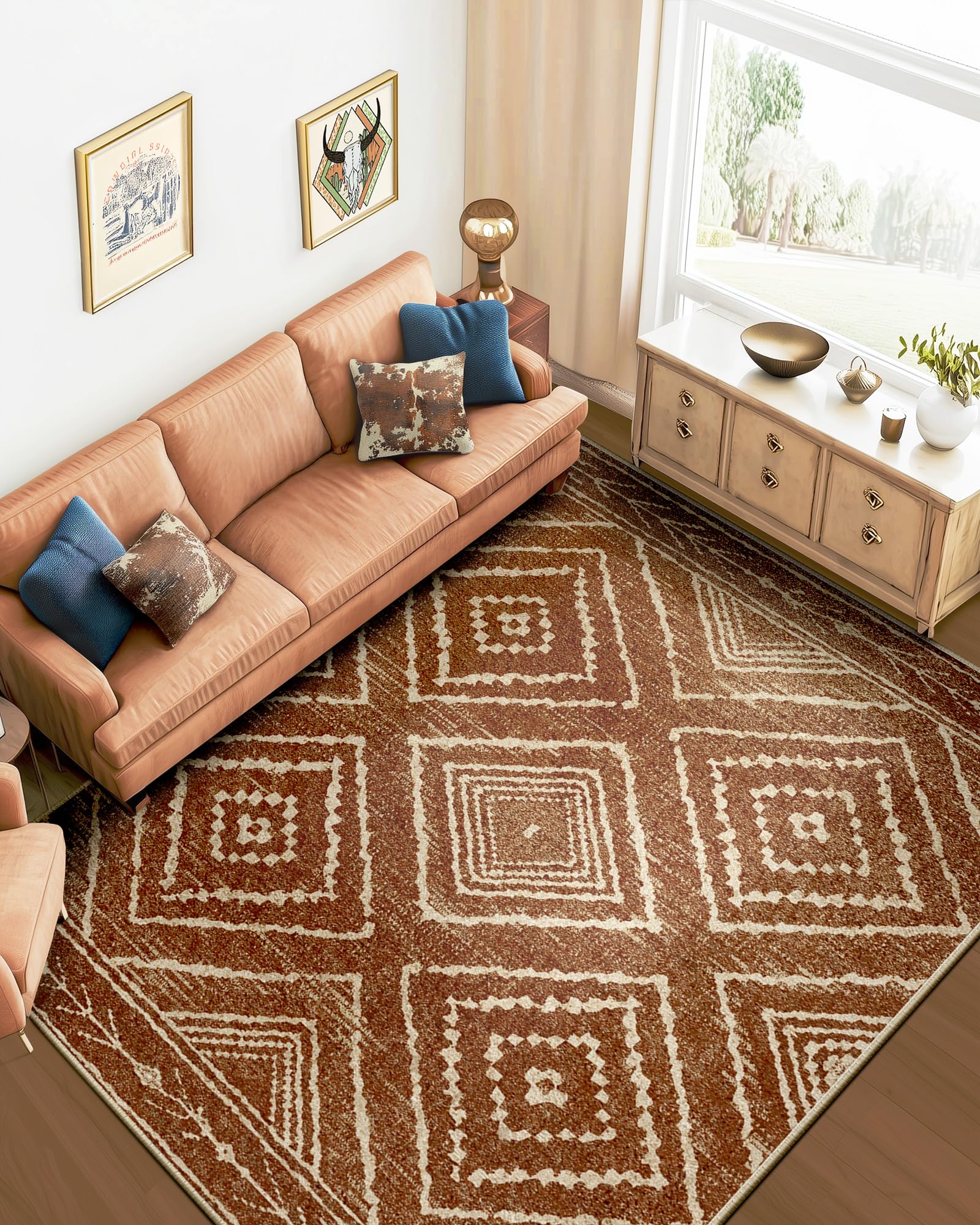 BESTSWEETIE Rug surface resists stains for easy upkeep.