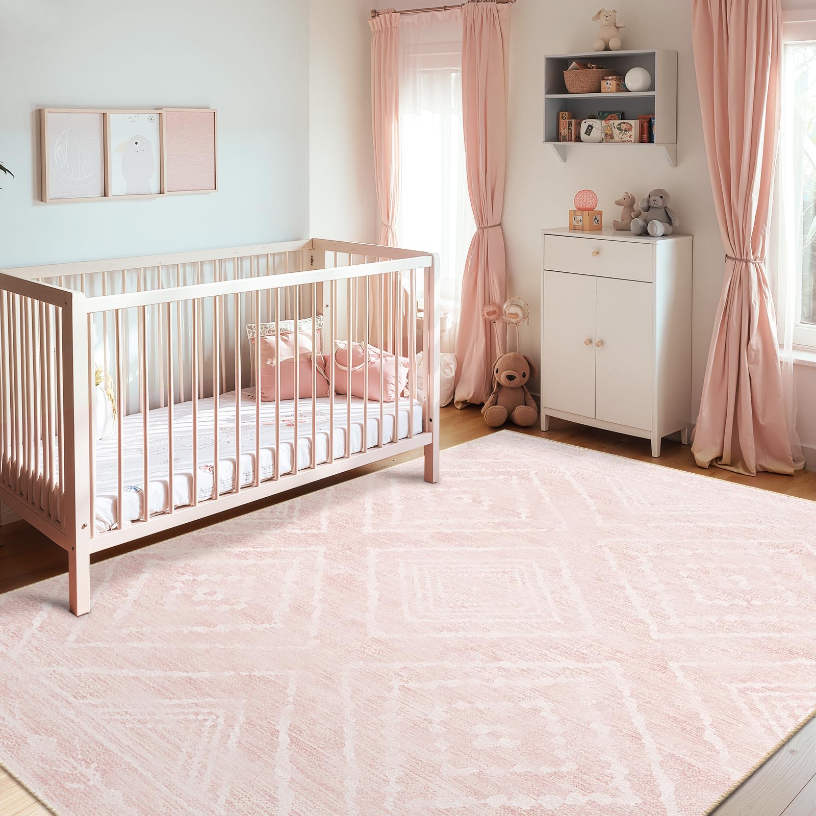 BESTSWEETIE easy-care rug with machine wash guidelines