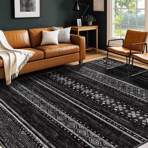 BESTSWEETIE geometry 5x7 rug bedroom adds soft texture and easy care