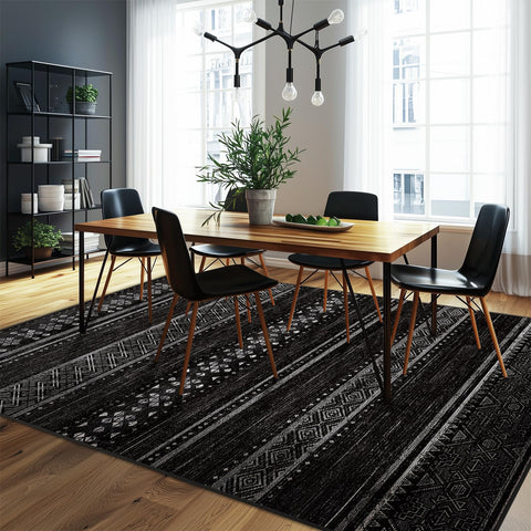 BESTSWEETIE geometry 5x7 rug dining room blends style with easy maintenance