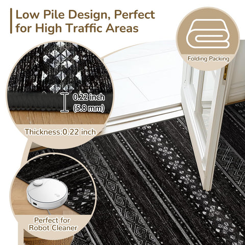 BESTSWEETIE geometry 5x7 rug study boosts comfort during work or study