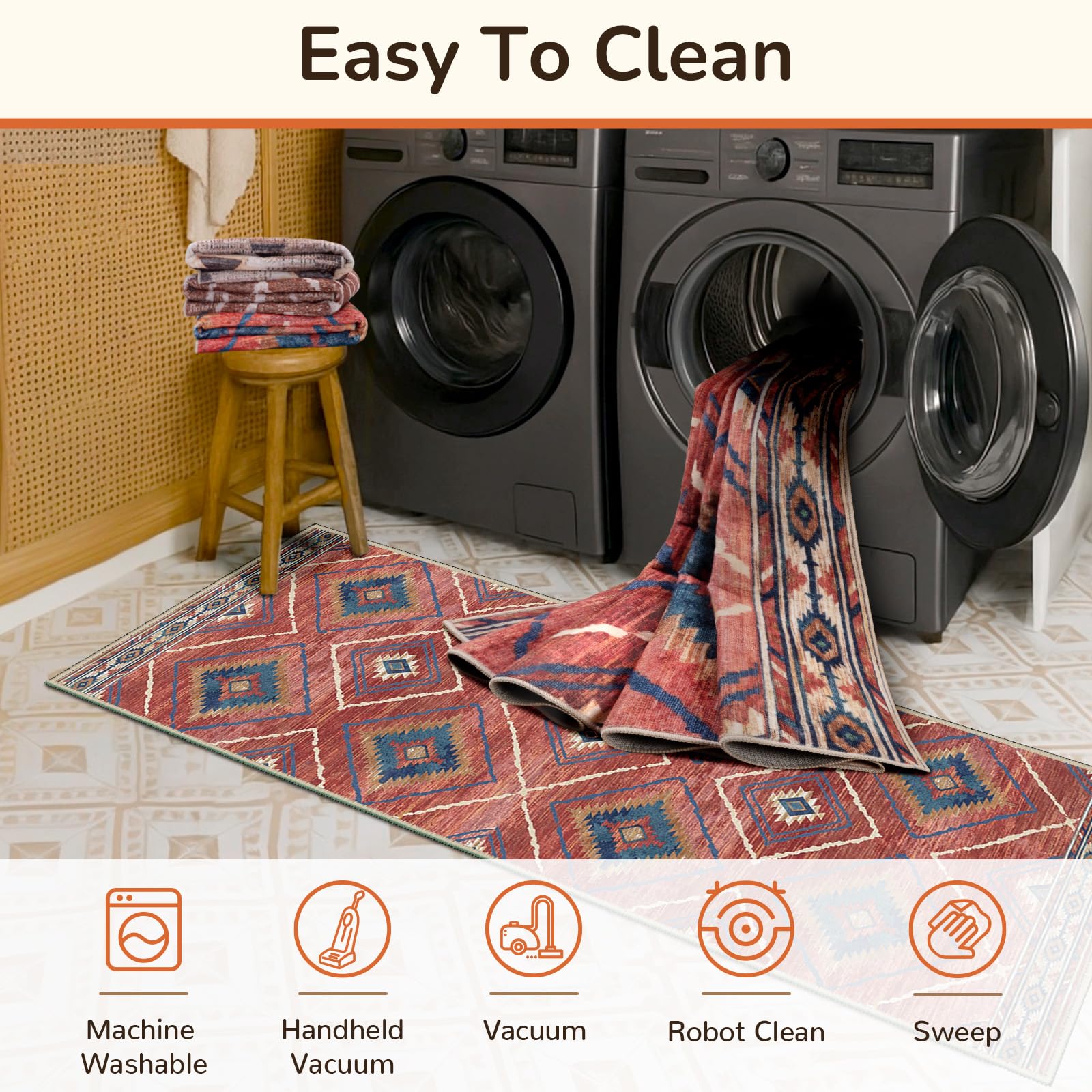 BESTSWEETIE non-slip TPR backing helps prevent slips on hard floors