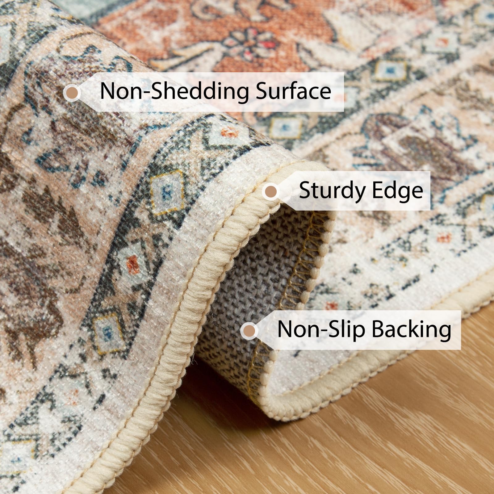BESTSWEETIE pileless design keeps rug lightweight and easy to move.