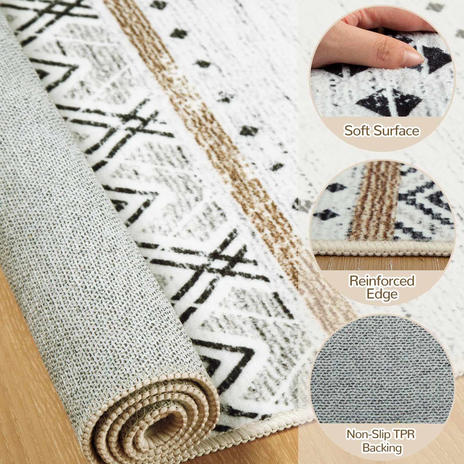 BESTSWEETIE washable-5x7-rug is easy to refresh with machine washing.