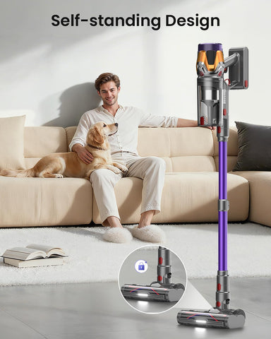 Besweep 1.8L dust cup enables one-button emptying.