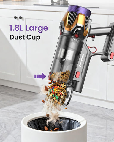 Besweep 8-layer HEPA filtration captures fine dust and pollen.