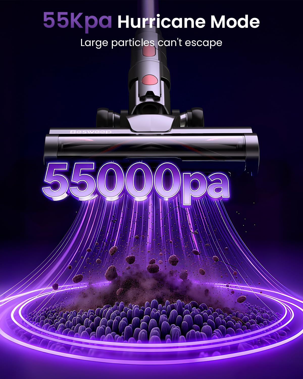 Besweep battery pack showing long-lasting power for extended cleaning.