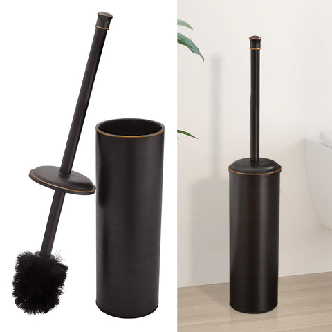 BESy toilet brush and holder in oil rubbed bronze finish for a stylish bathroom upgrade