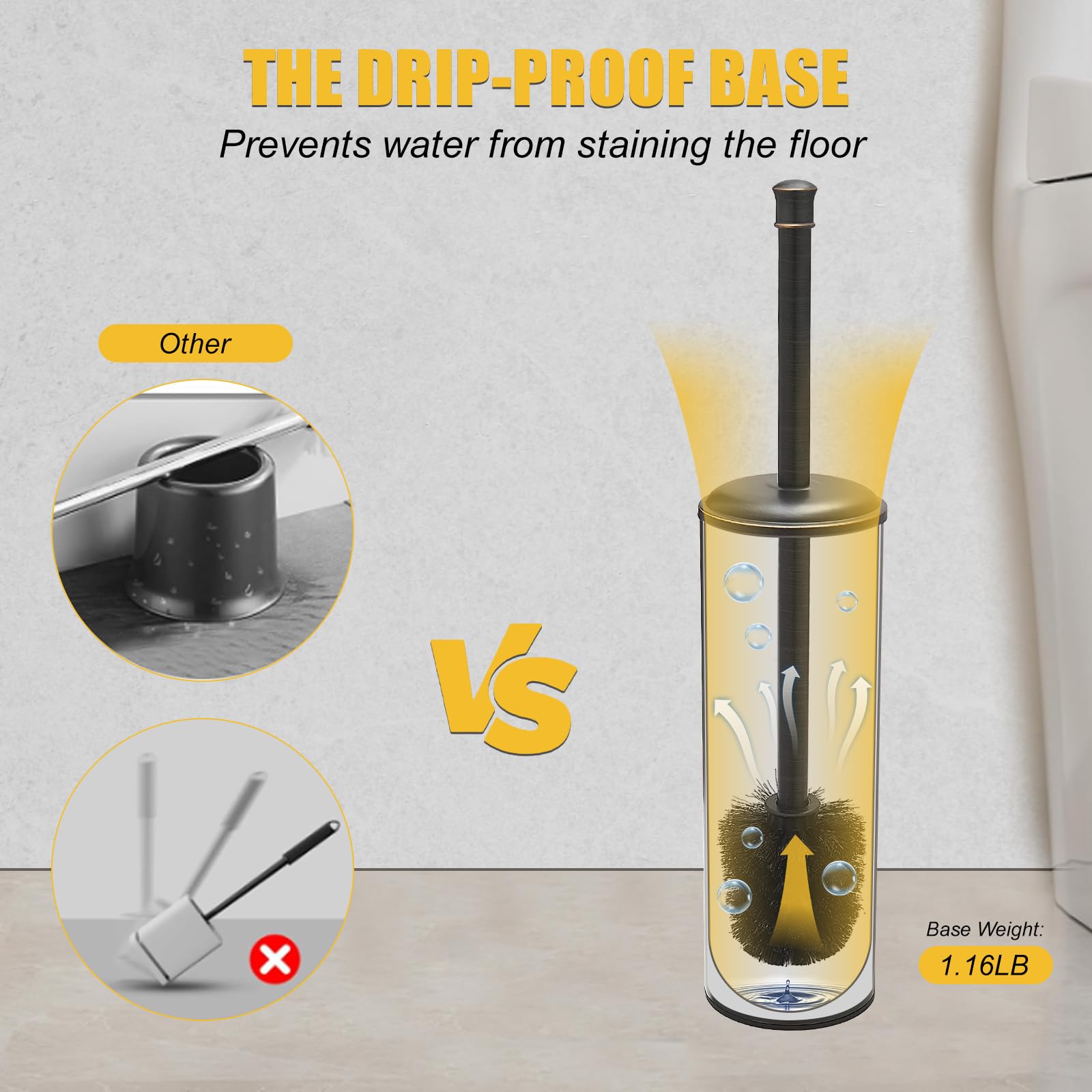BESy long-handle toilet brush designed for deep-clean access under the toilet rim
