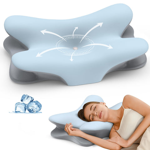 Besyodo cervical neck pillow center cradle supports neck alignment.