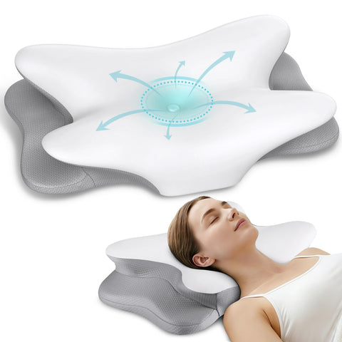 Besyodo cervical pillow contour front view for neck alignment and comfort.