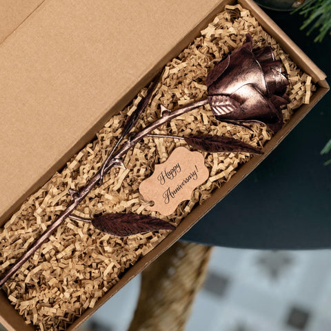BESZONE copper gift rose for her, elegant enduring keepsake