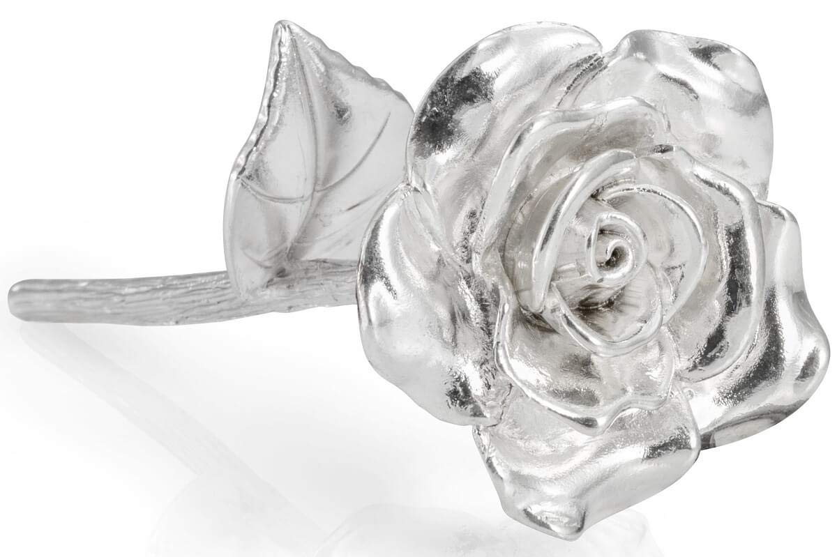 BESZONE Tin Rose with leaves and stem highlight for timeless decor