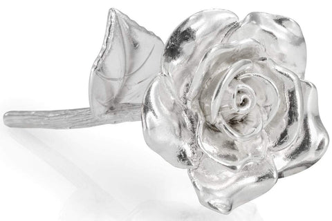 BESZONE Tin Rose with leaves and stem highlight for timeless decor