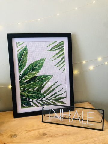 Betionol diamond art frame with plexiglass protection for clear viewing and protection.
