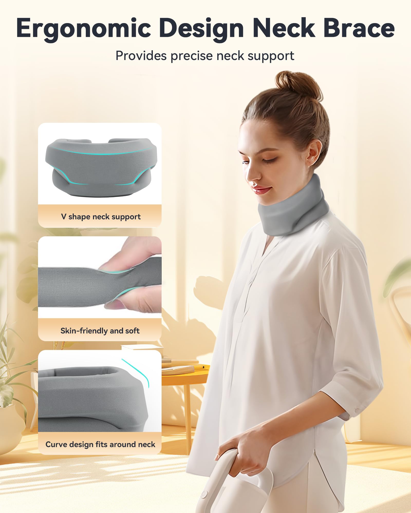 BETOVIN ergonomic V-shape collar design hugs the jaw for comfortable wear