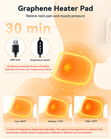 BETOVIN heated neck brace removable heating pad for targeted warmth at the neck
