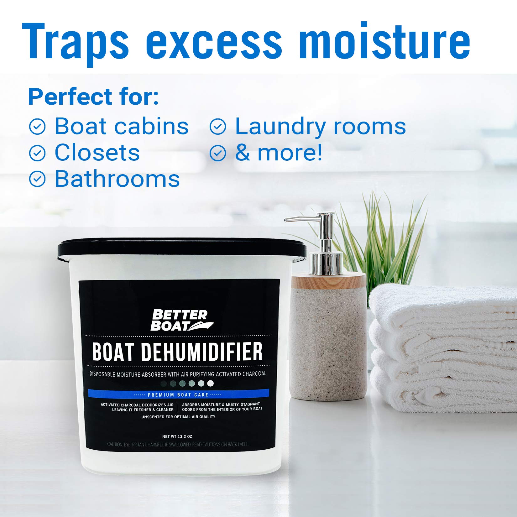 Better Boat four-pack moisture absorber provides scalable humidity control.