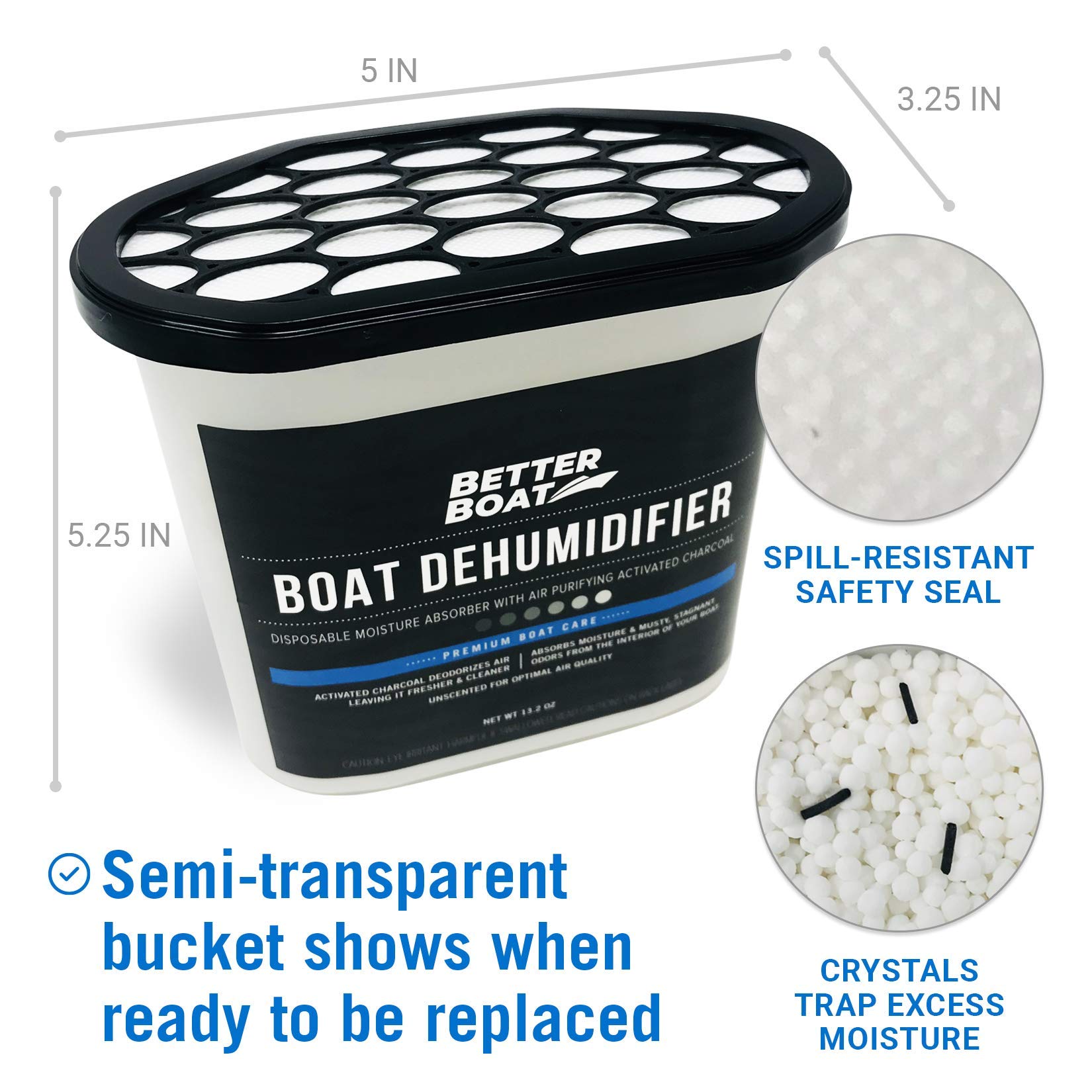 Better Boat unscented odor absorber keeps spaces fresh without fragrance.