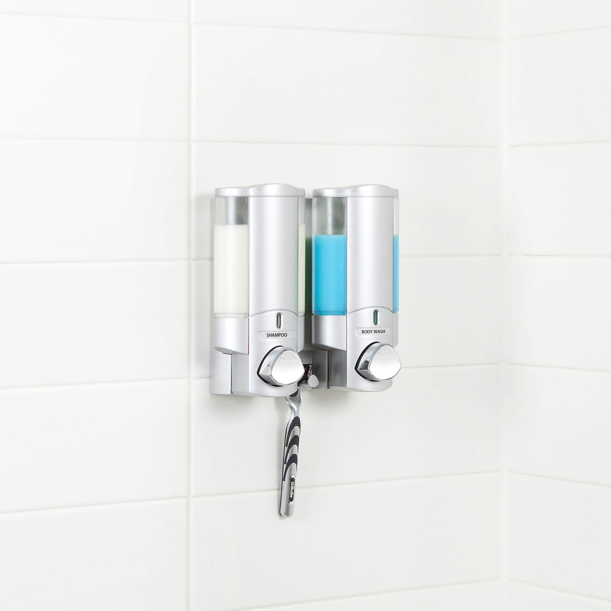 Better Living Aviva no-drill installation using adhesive and tape.