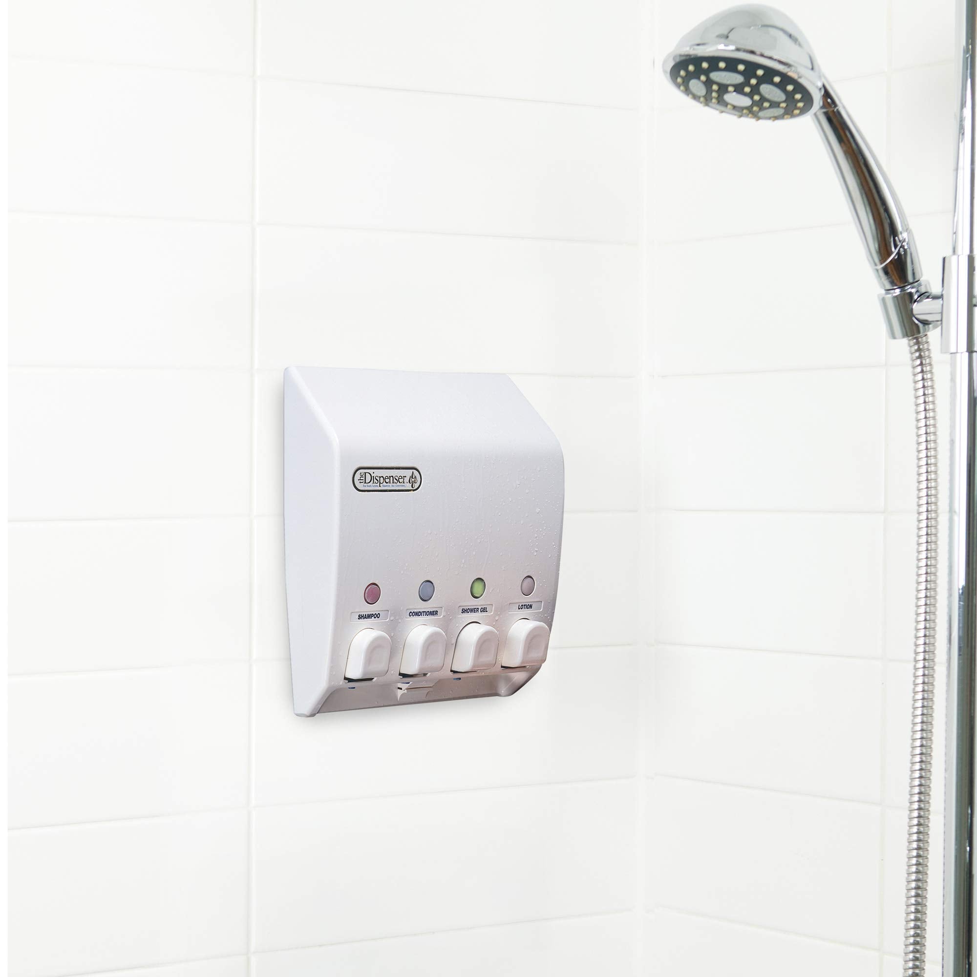 Better Living Classic Shower Dispenser wall mounted for clutter-free shower storage.