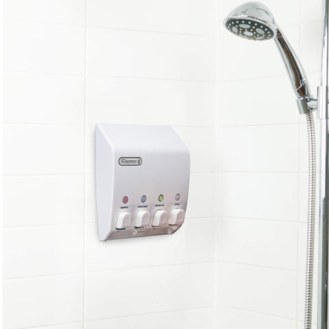 Better Living Classic Shower Dispenser wall mounted for clutter-free shower storage.