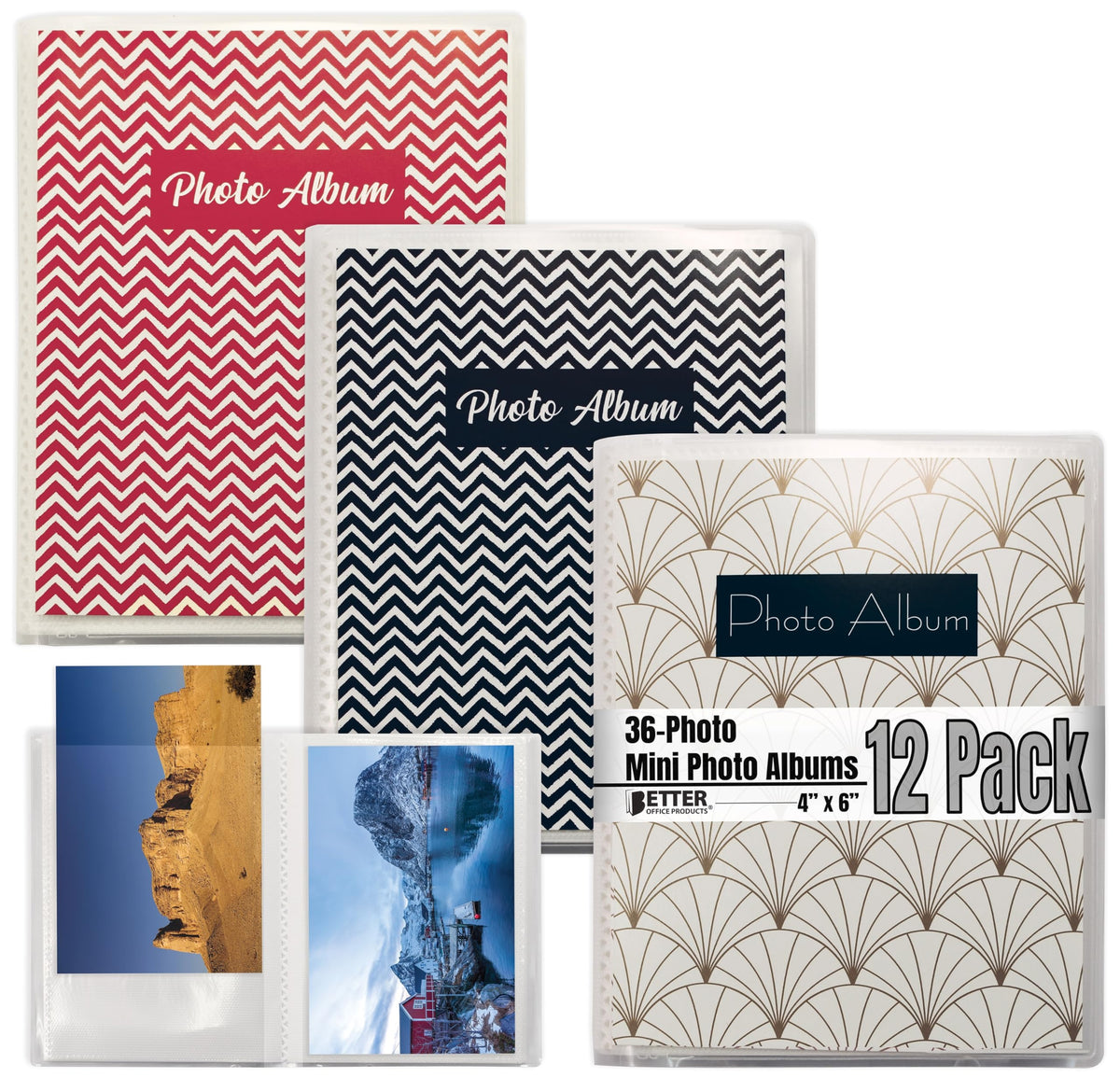 Better Office Products 48-photo mini album with clear view cover for quick photo viewing