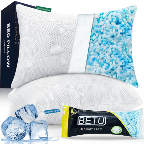 BETU cooling king-size pillow set with two pillows provides all-night adaptable comfort.