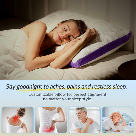 BETU queen cooling pillow with double-sided cover shows cooling and soft-touch sides