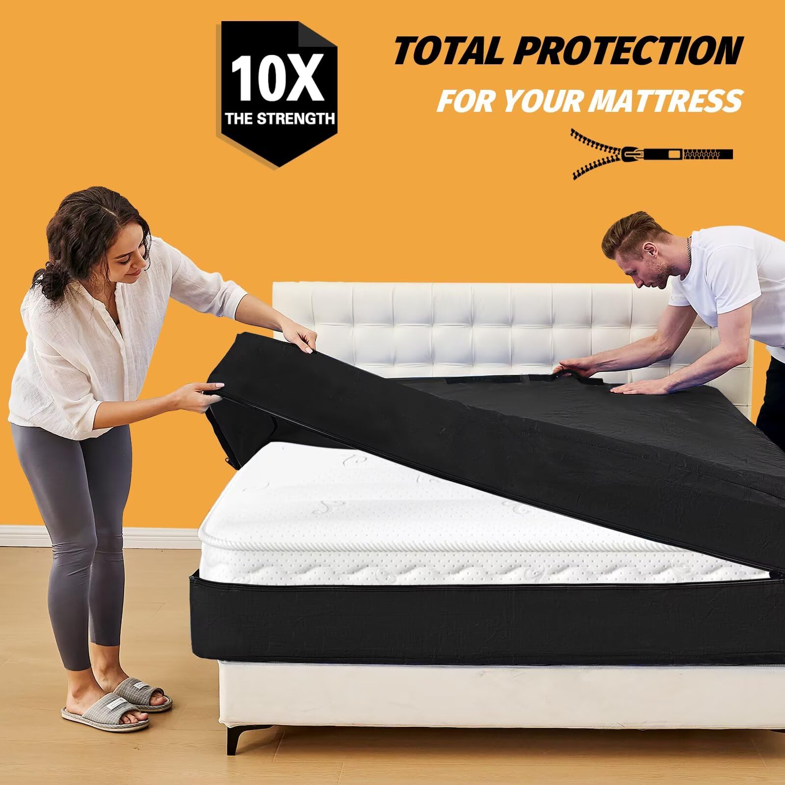 BETU bag shows eight-handles design for secure grip on heavy mattresses