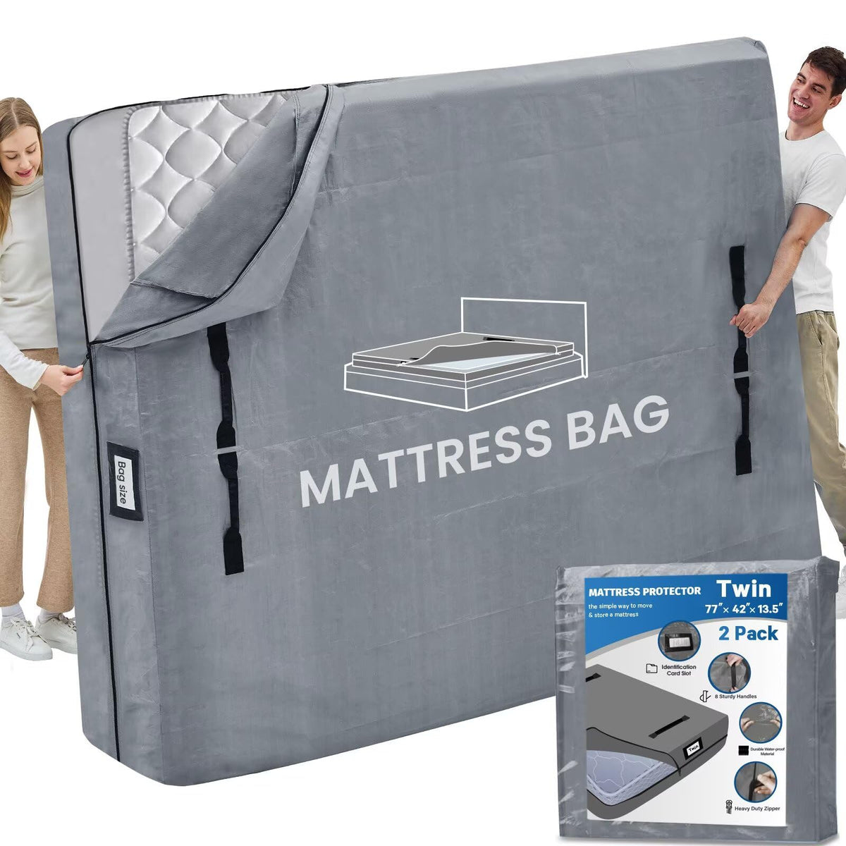 BETU eight-handle mattress bags enable safer, easier moving.