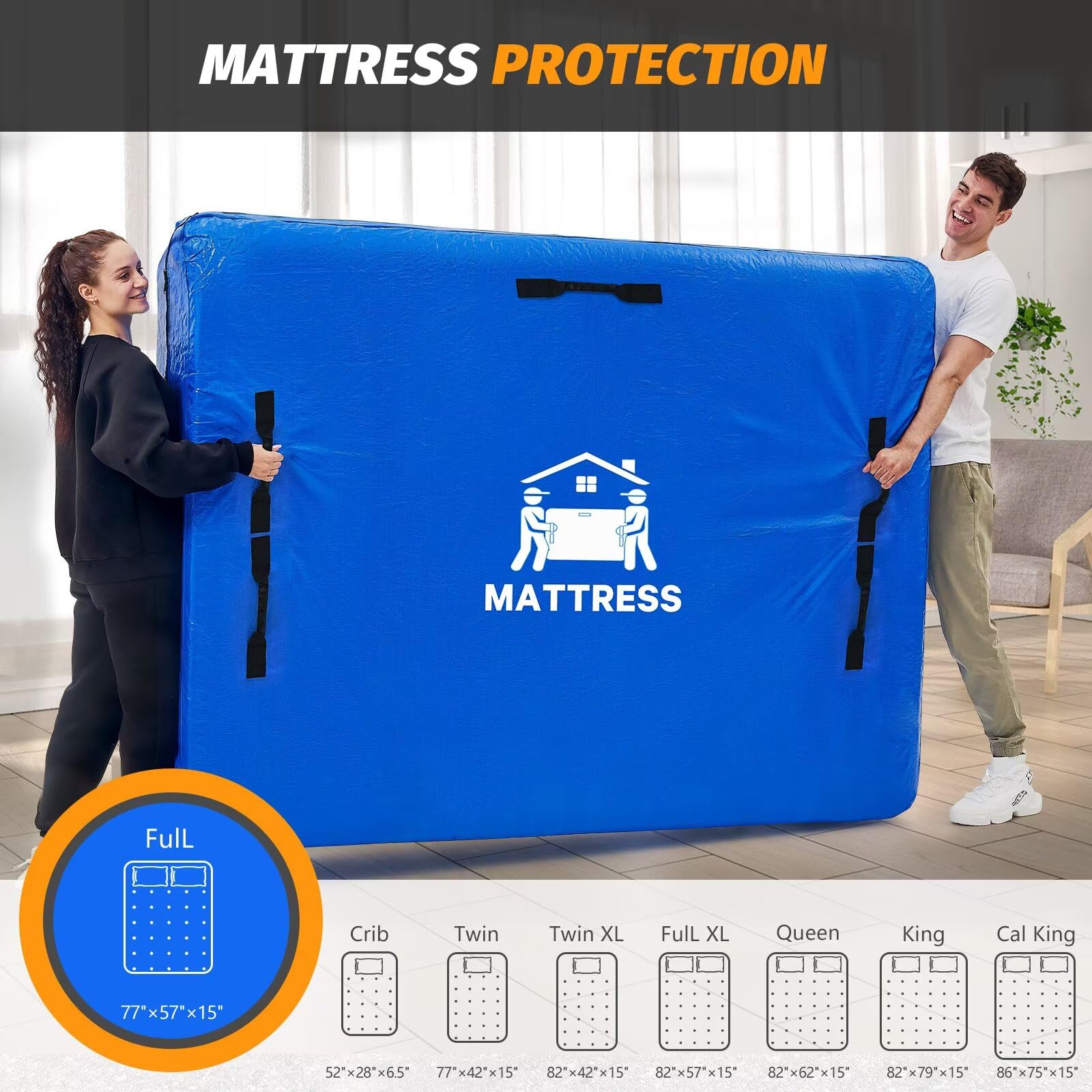 Opaque blue BETU bag protects privacy during relocation and storage