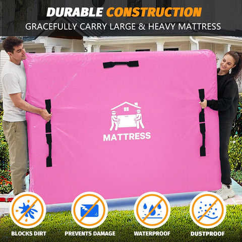 BETU pink privacy mattress bag conceals the mattress during storage