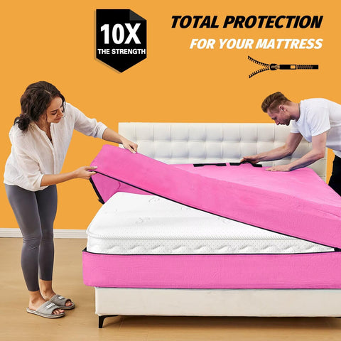 BETU mattress bags feature a 3/4 extra-large double zipper for simple loading and removal