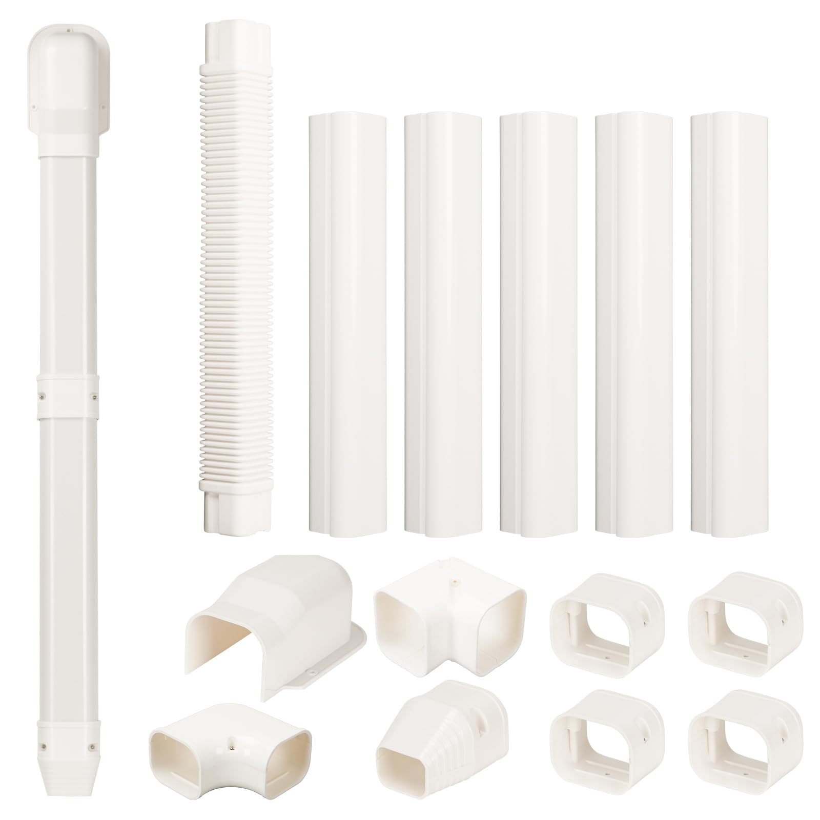 BEWAVE line set cover 3in 10ft kit shields lines and improves exterior curb appeal.