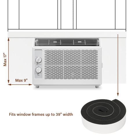 BEWAVE right side insulation panel for window AC unit, reduces drafts