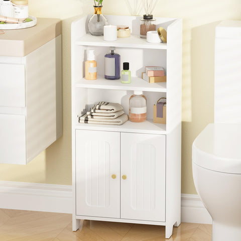 BEWISHOME bathroom storage cabinet with two doors keeps towels tidy