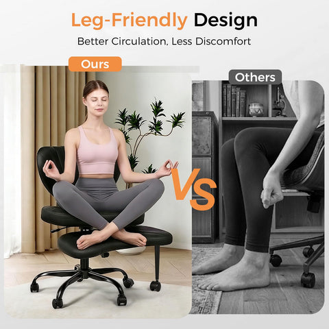 BEWISHOME wide seat supports multiple postures during work or meditation