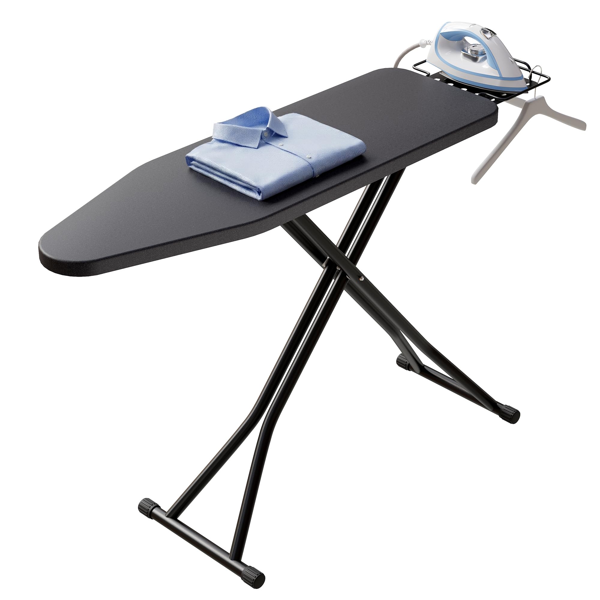 BEWISHOME foldable ironing board full size, sturdy 43in x 13in surface for daily ironing