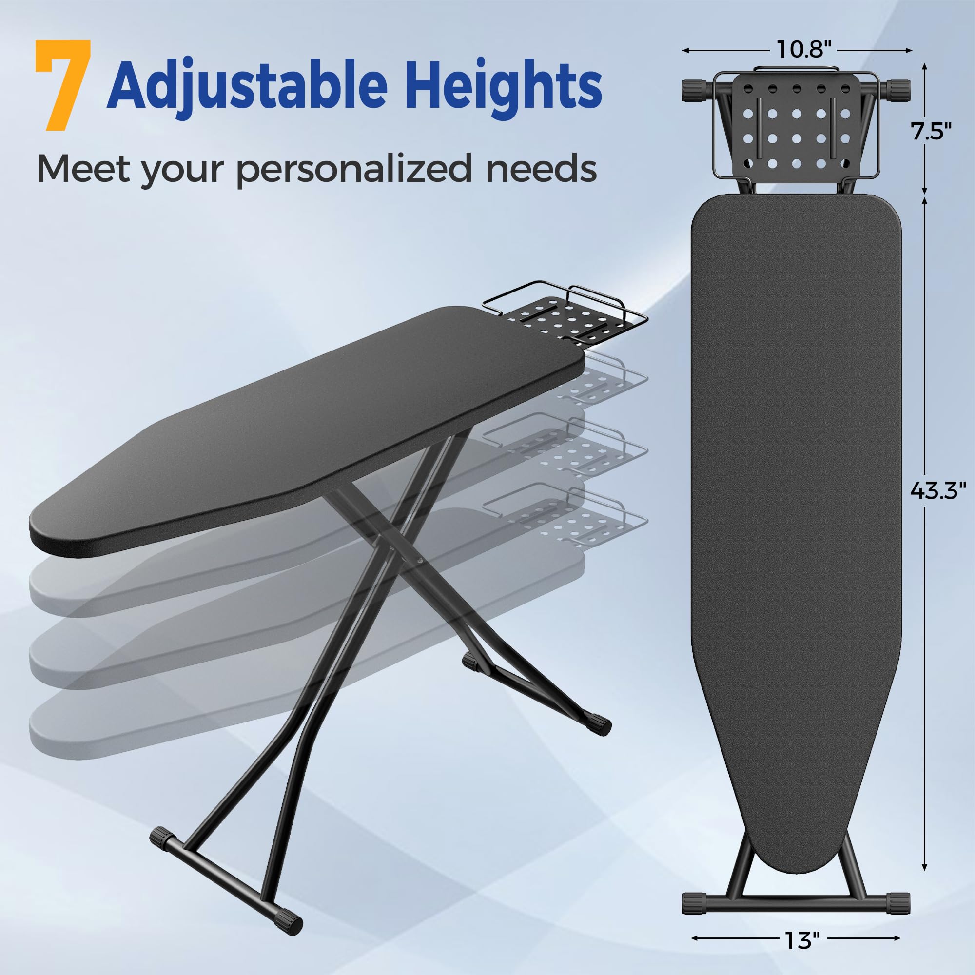 BEWISHOME ironing board heat-resistant cover keeps temps safe for high-heat pressing