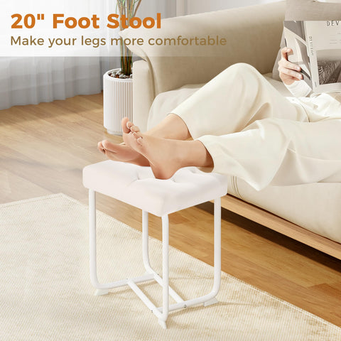 BEWISHOME leather vanity stool features easy-clean surface for bathroom use