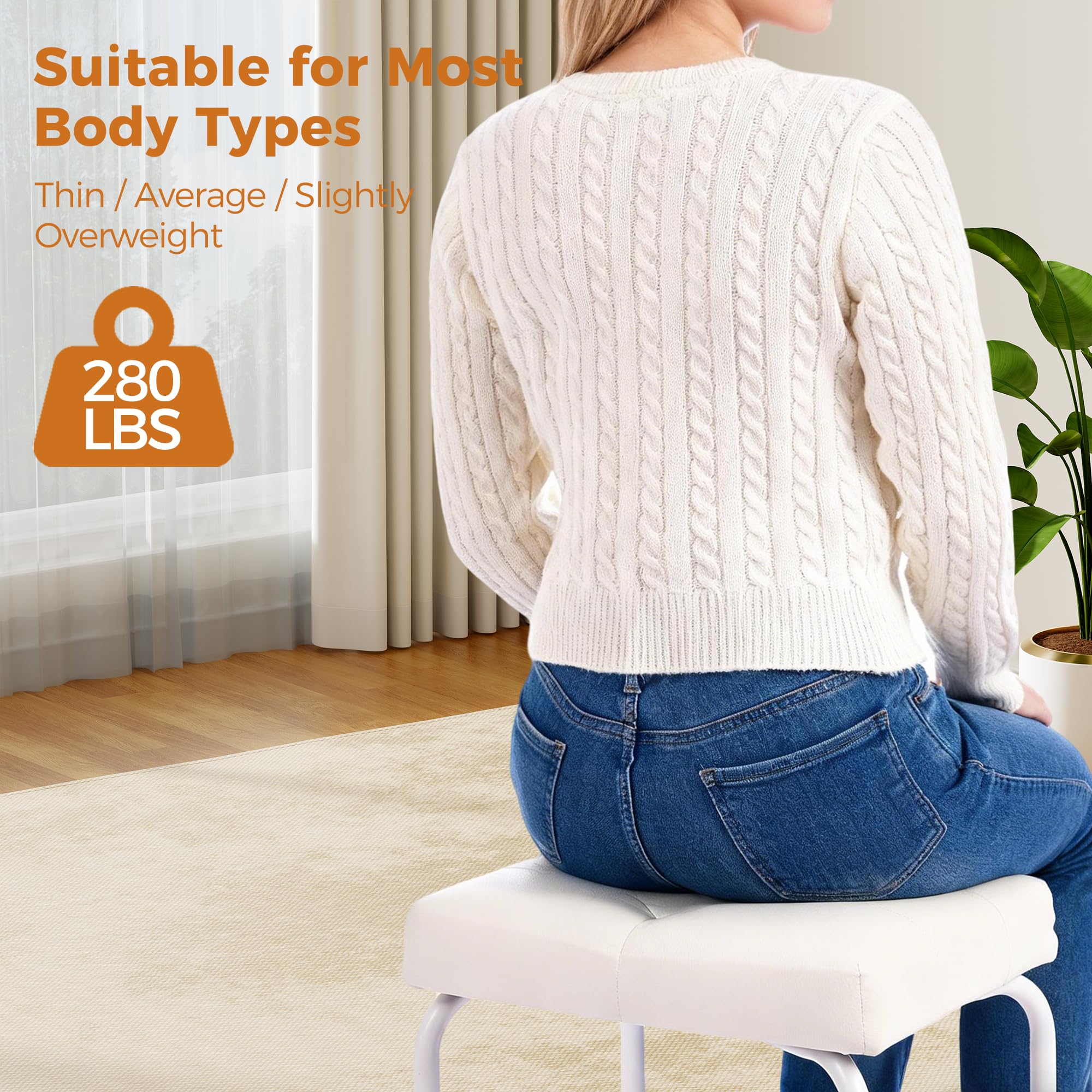 BEWISHOME vanity-chair bow-legs provide stable support during makeup routines