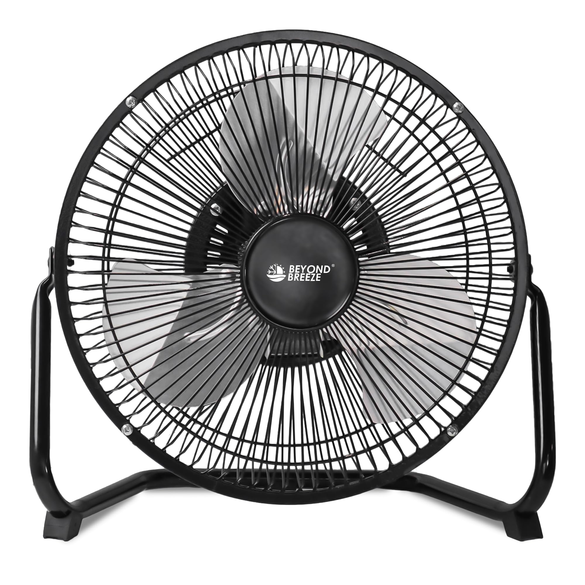 Beyond Breeze 9-inch floor fan with three-speed control for customizable cooling.