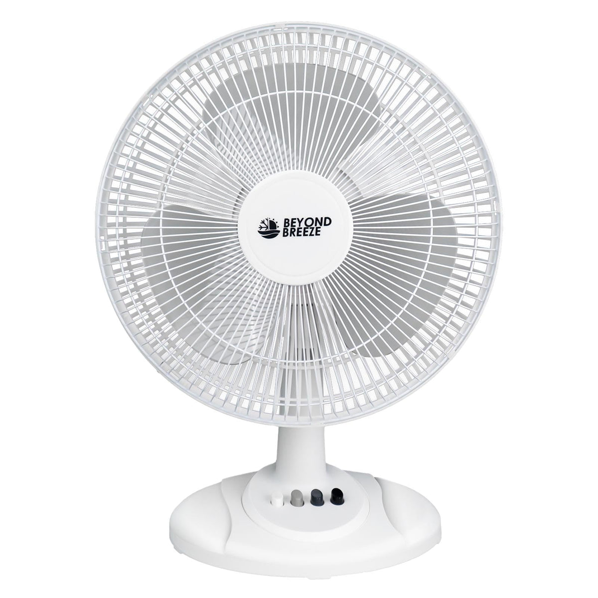 BEYOND BREEZE oscillating table fan front view for focused cooling