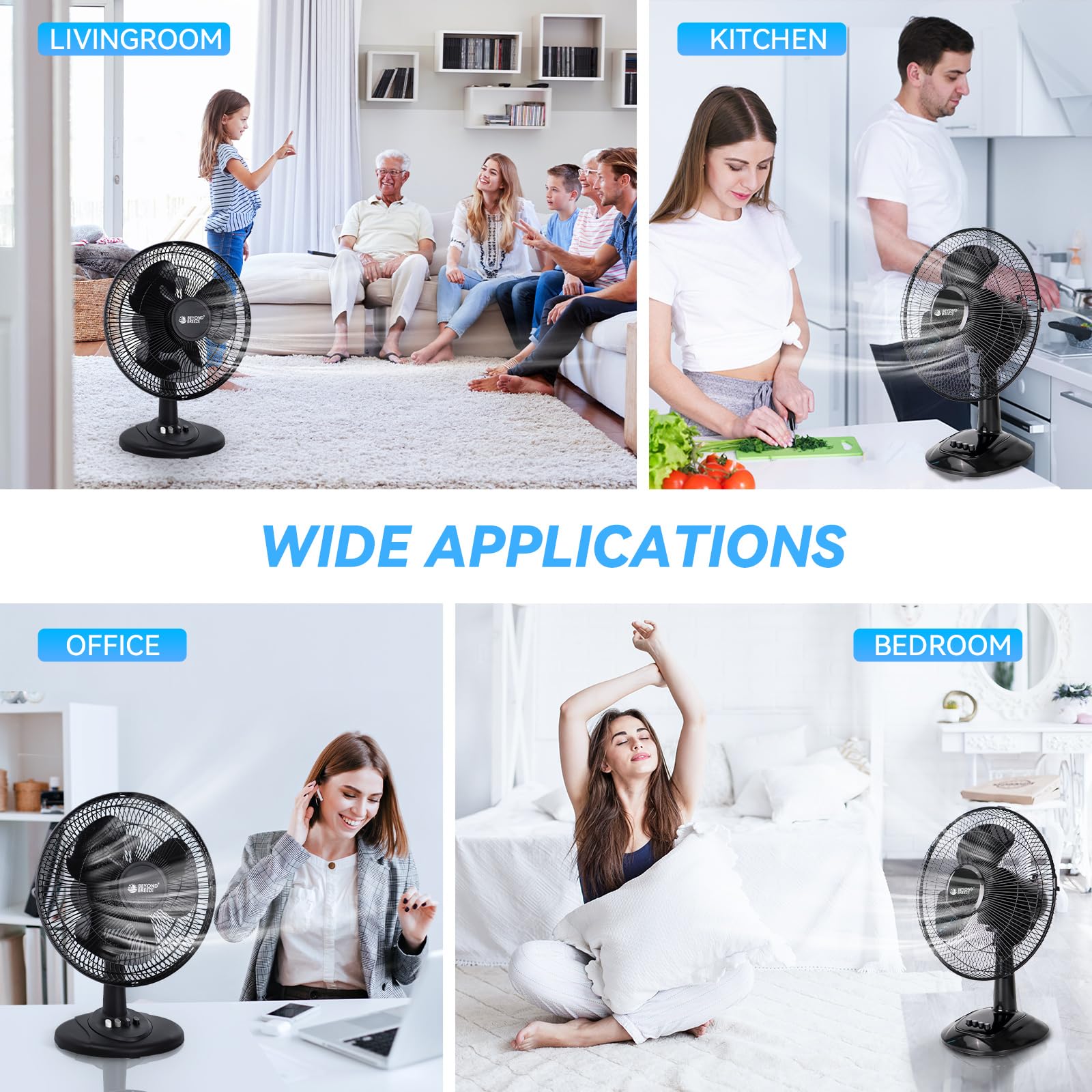 BEYOND BREEZE three-speed control image illustrating varied cooling levels.