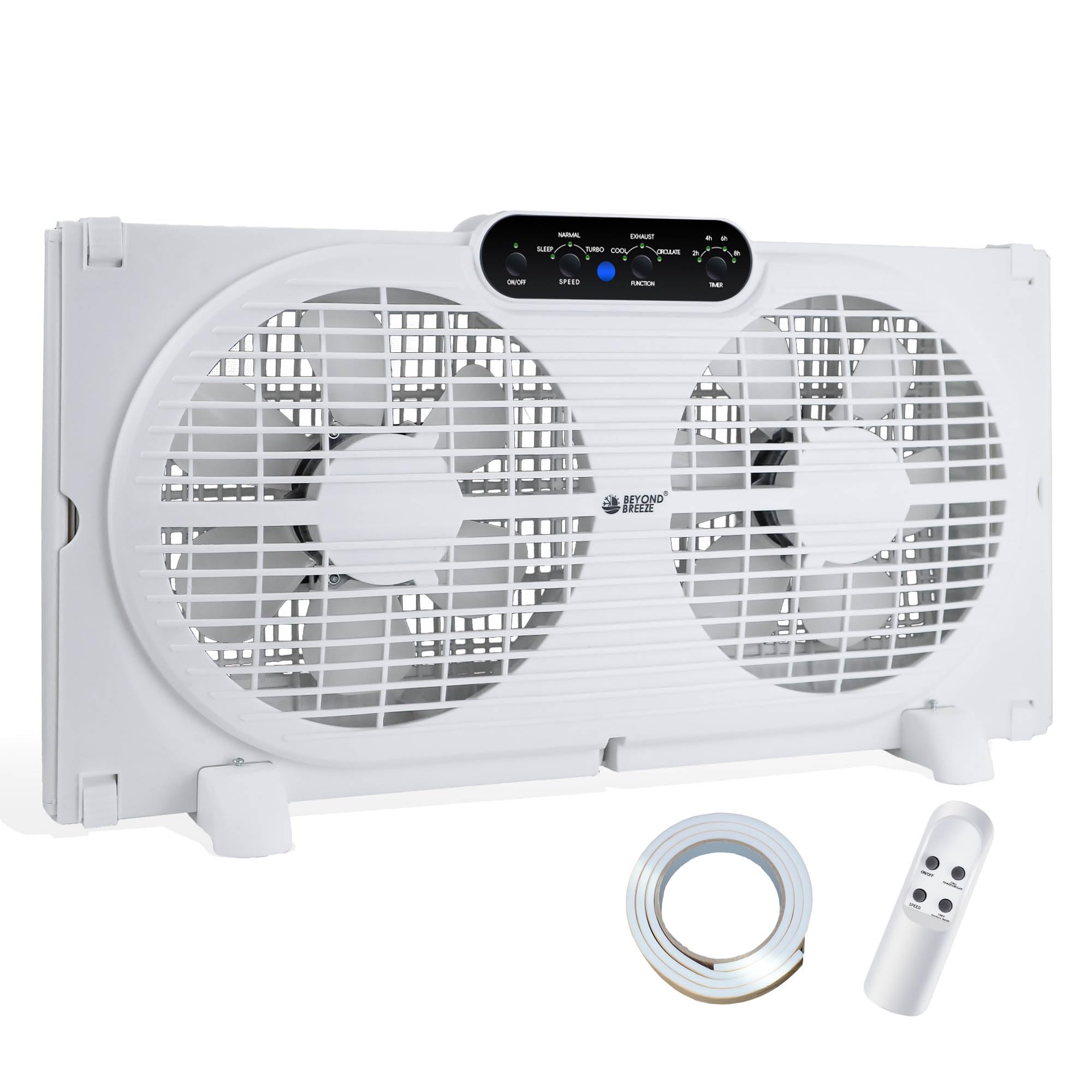 BEYOND BREEZE twin window fan with reversible airflow for quick room refresh