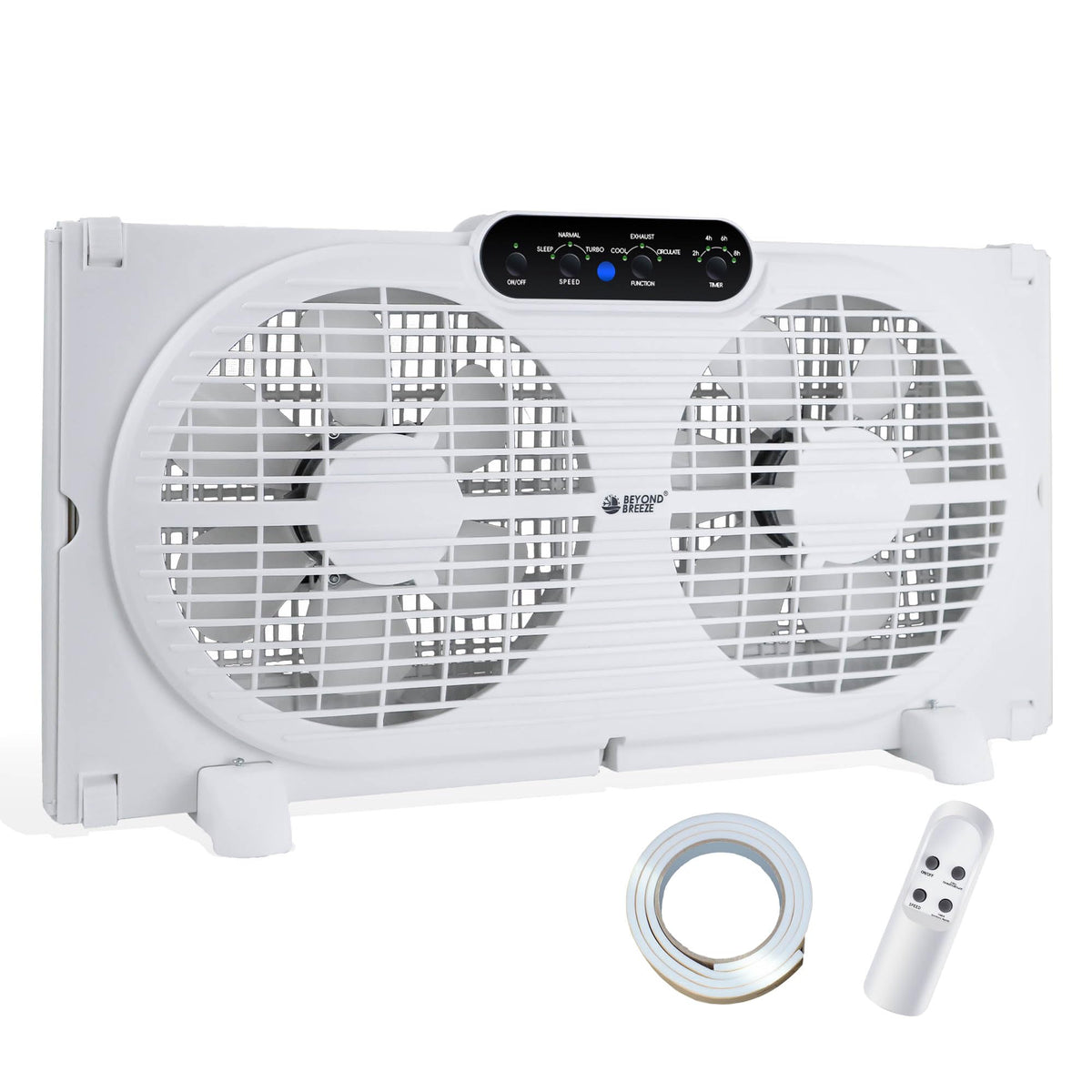 BEYOND BREEZE twin window fan with reversible airflow for quick room refresh