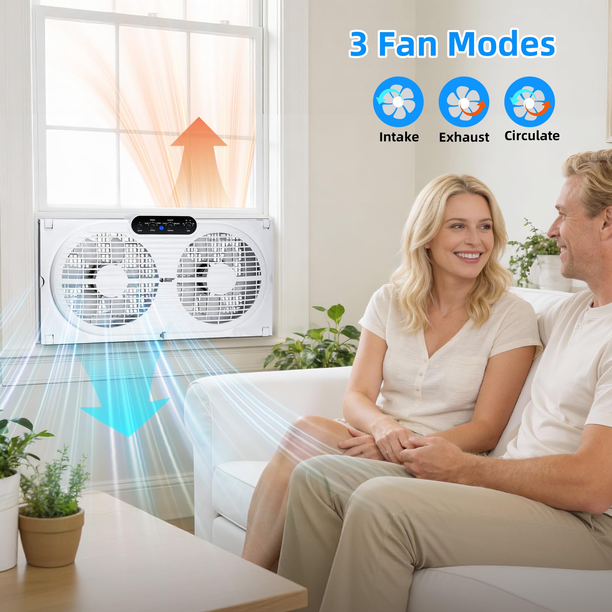 BEYOND BREEZE three mode system for cool, exhaust, and circulate airflow